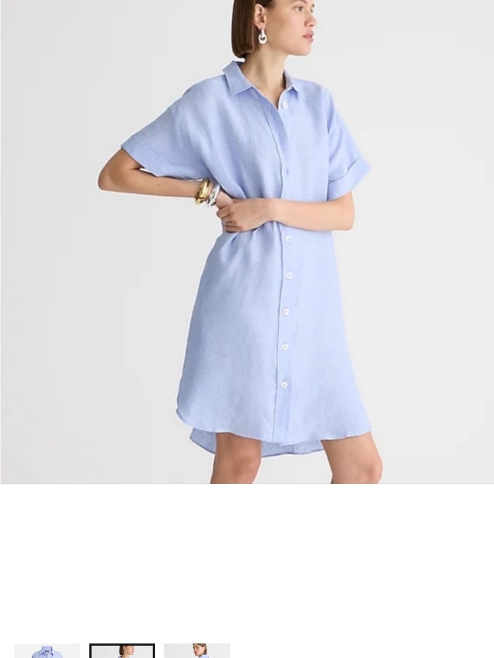 J Crew Capitaine Linen Shirtdress in French Blue XS